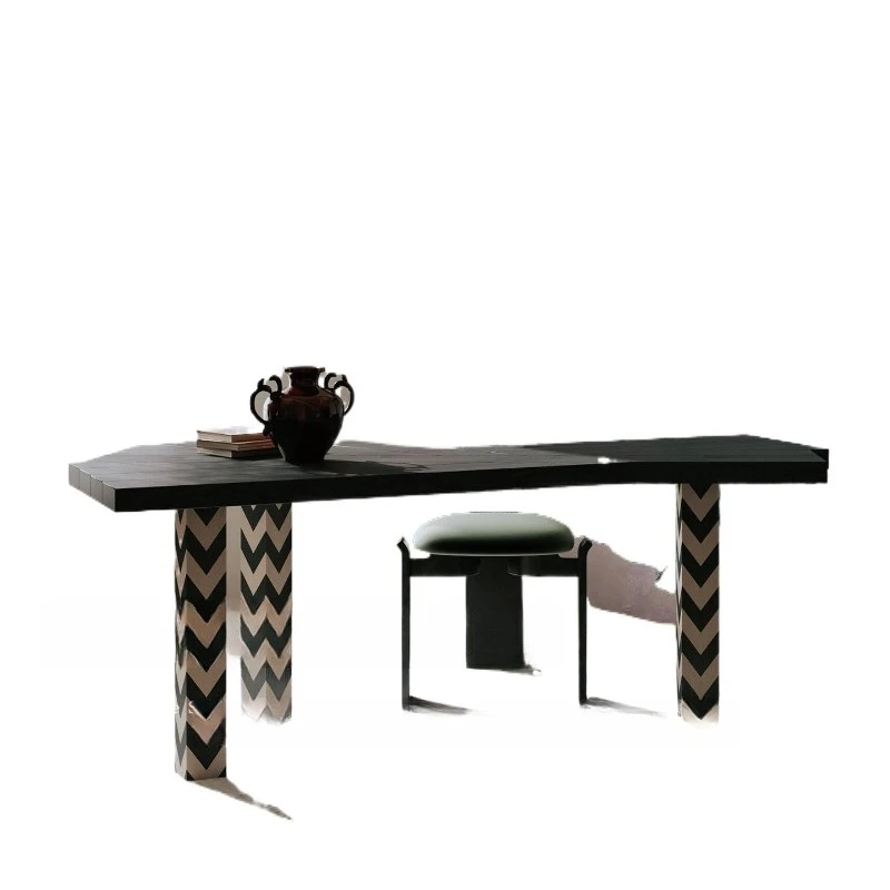 

Ash solid wood fan-shaped desk Special-shaped desk