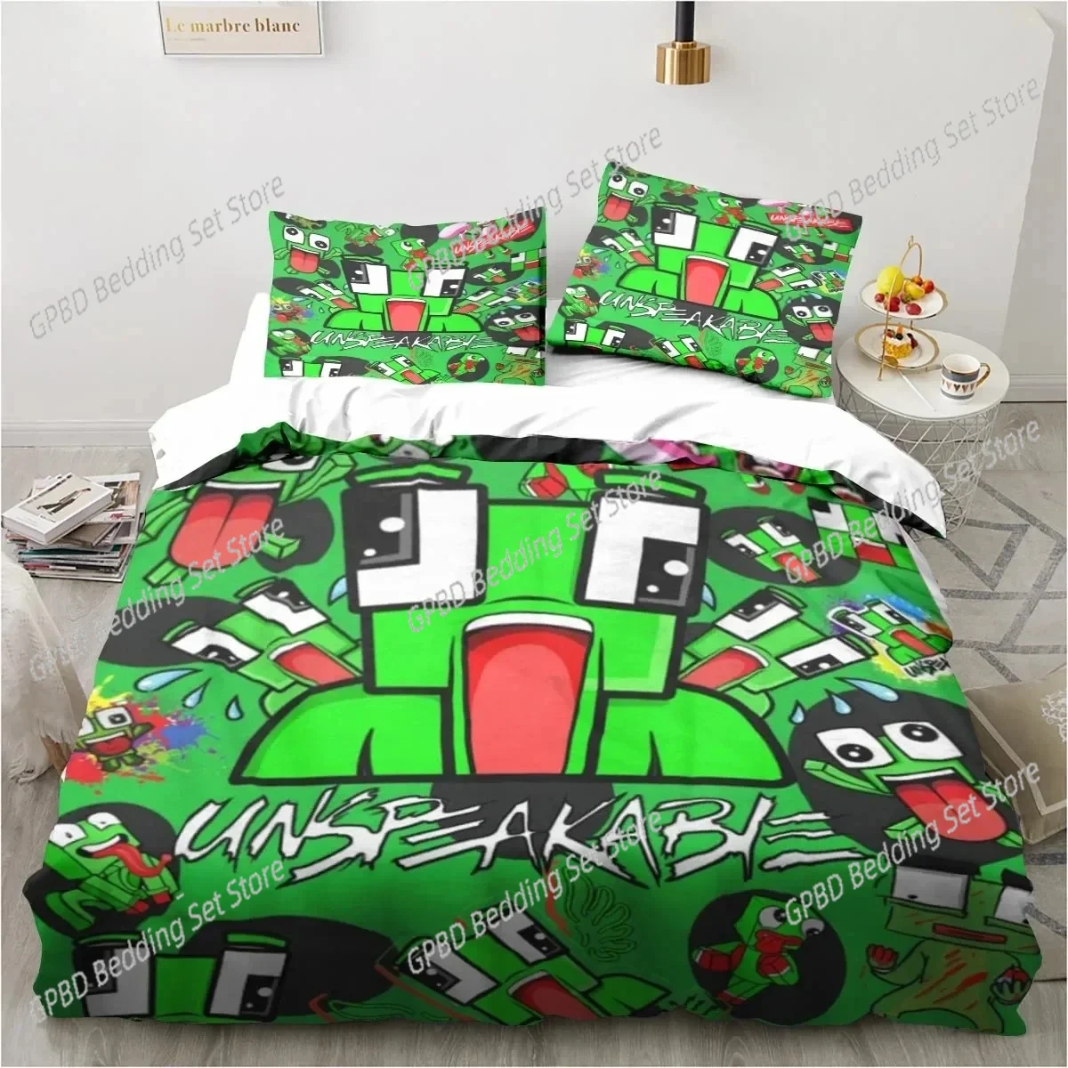 

3D Printing Cartoons Play Unspeakable Bedding Set Bedroom Soft Bedspreads for Bed Comfortable Duvet Cover Quilt and Pillowcase