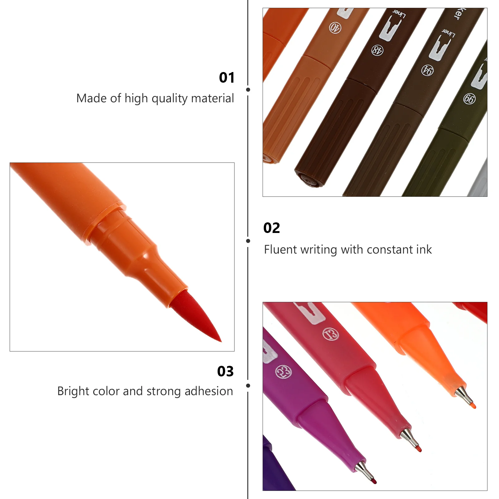 

Creative 24 Color Drawing Pens Watercolor Markers Dual Tip Fine Liner Art Supplies Plastic Double Headed Colored Pen Set