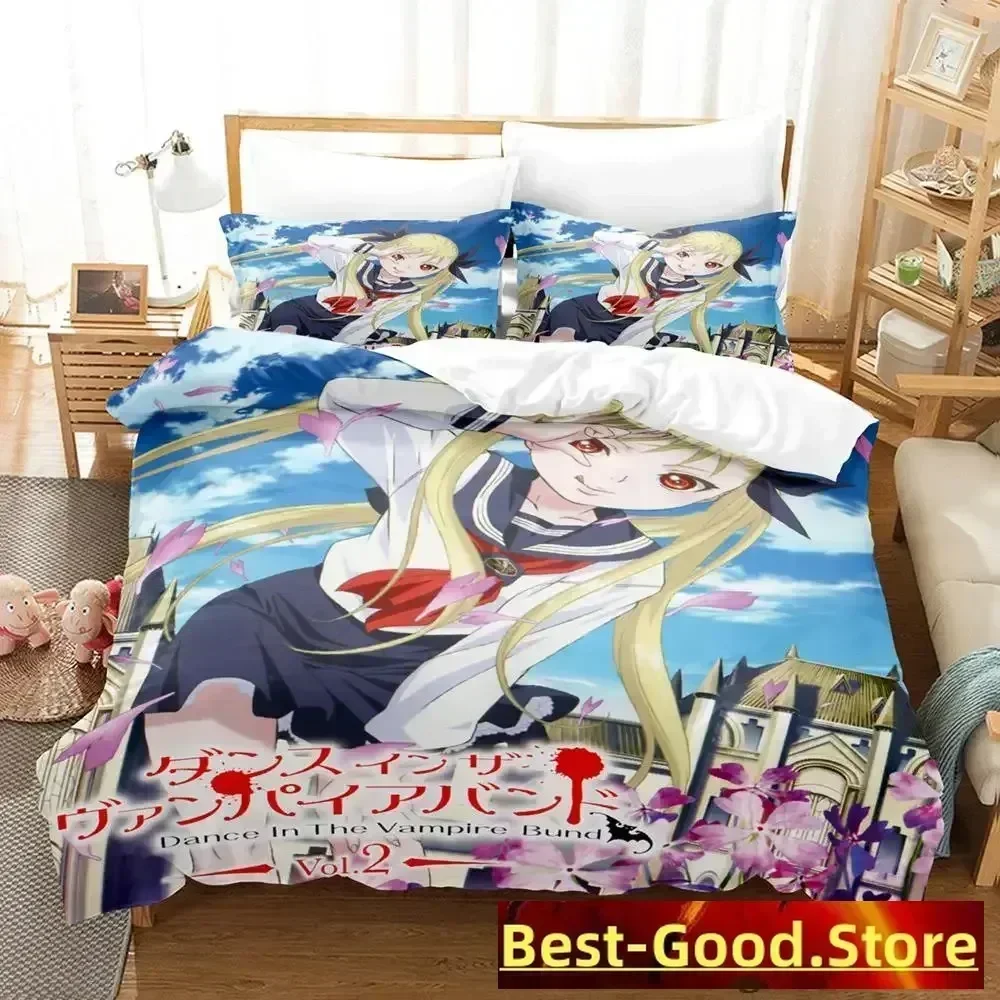 Dance In The Vampire Bund Bedding Set Duvet Cover Sheet Printed Bed Set Pillowcase Bed Full Queen King Size Comforter Bedroom