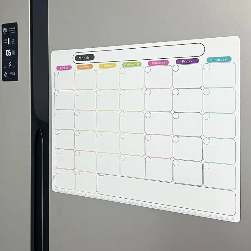 Hot Sale Board Magnetic Refrigerator Dry Erase Calendar Monthly Planner Record Message Memo Pad Kitchen Fridge Decor