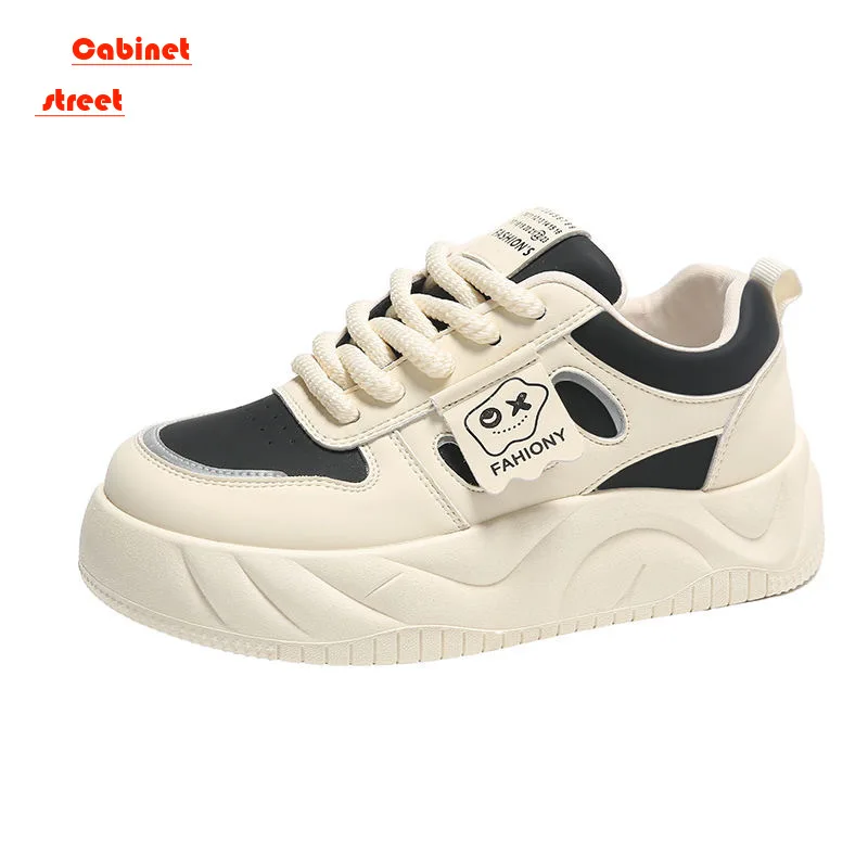 

Super Soft Increase Bread Flat Shoes Women 2024 Spring New All-match Student Thick Soled Small White Leisure Sports Board Shoes