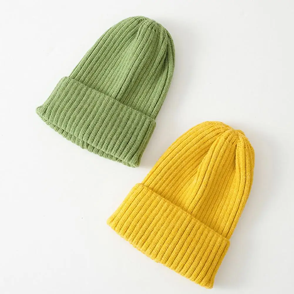 Trendy Beanie Cap  Crimping Soft Beanie Hat  Women Winter Knitted Beanie Cap