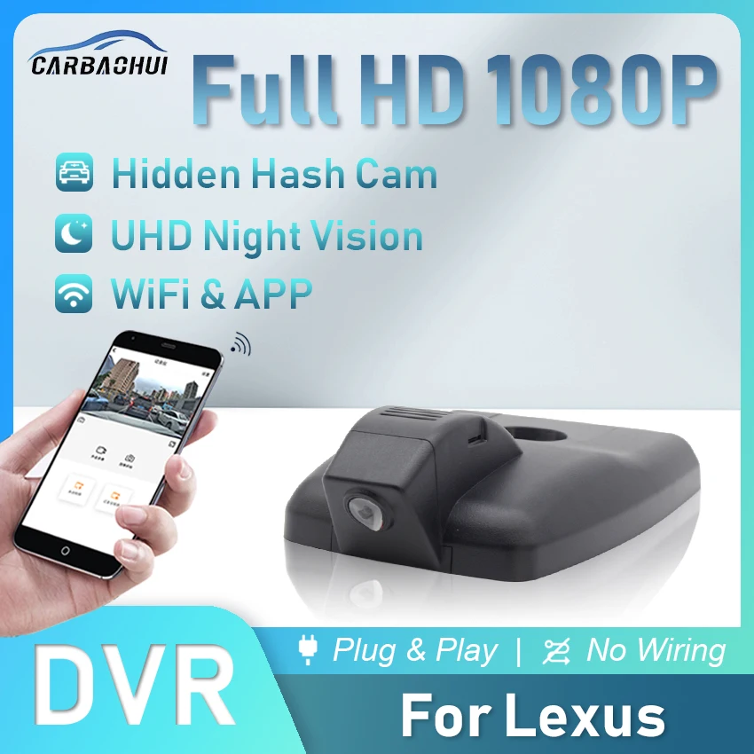 

Car DVR Plug and Play Dash Cam Camera HD Night Vision Wifi Video recorder For Lexus ES NX RX UX 2015 to 2022 Wireless Dashcam