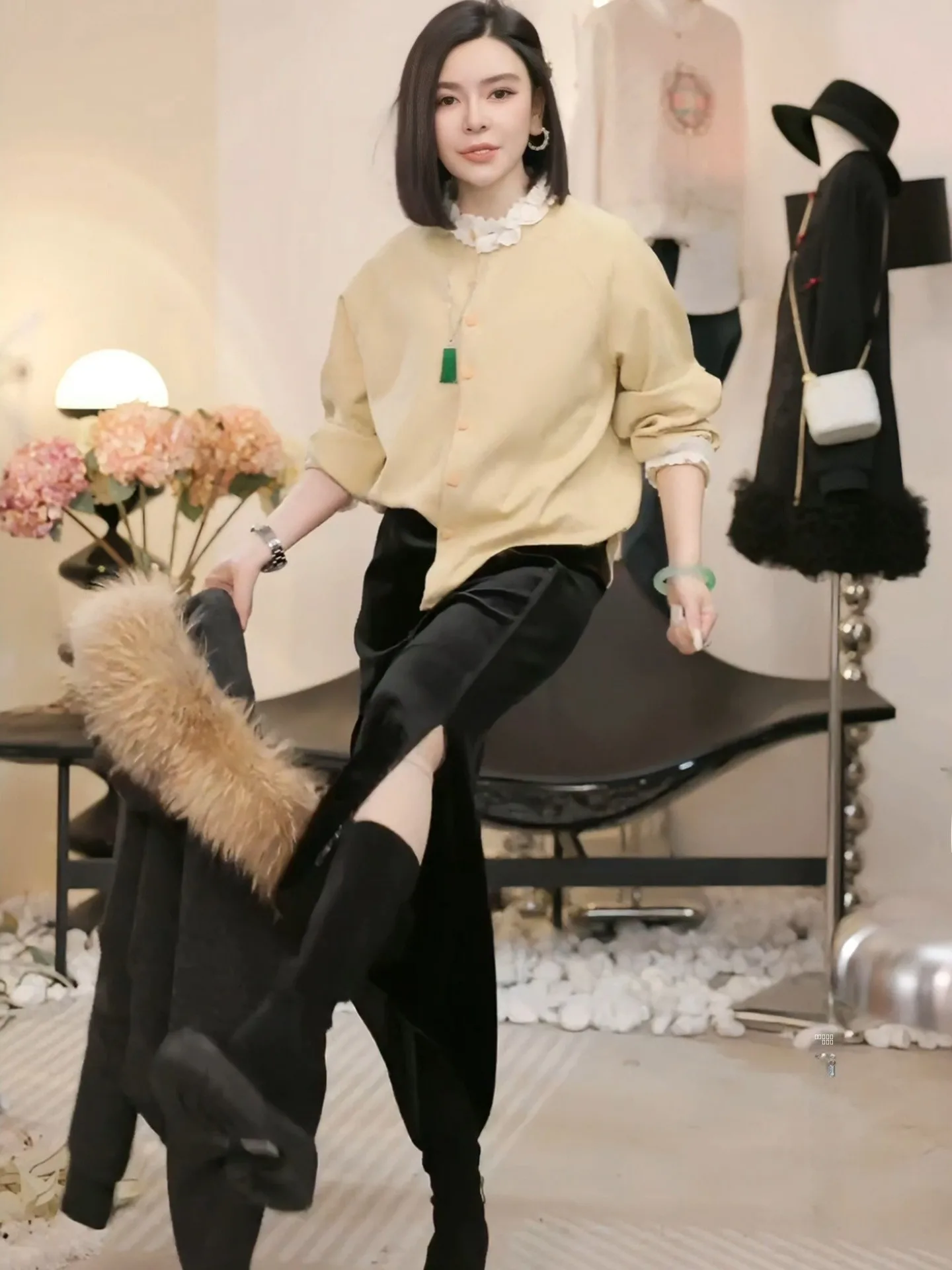 

Женская бархатная юбка А-силуэта PTHERYNE с завышенной талией, высокой эластичностью, теплой внутренней подкладкой, винтажная, с боковым разрезом