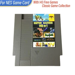 Newest 8bit Game Card for NES Video Game Console with 143 Free Games 72 Pin Game Cartridge Support PAL and NTSC Machine