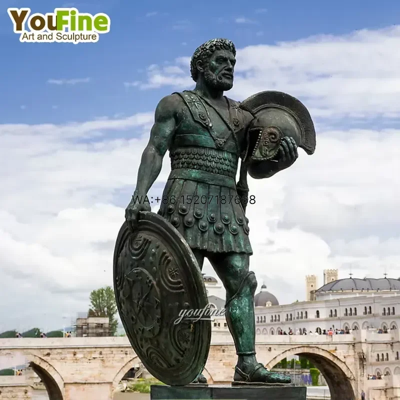 Wmwmnu Life Size Double Antique Bronze Knight Statue Figure Sculpture for Home Garden Decor Art Craft Gift