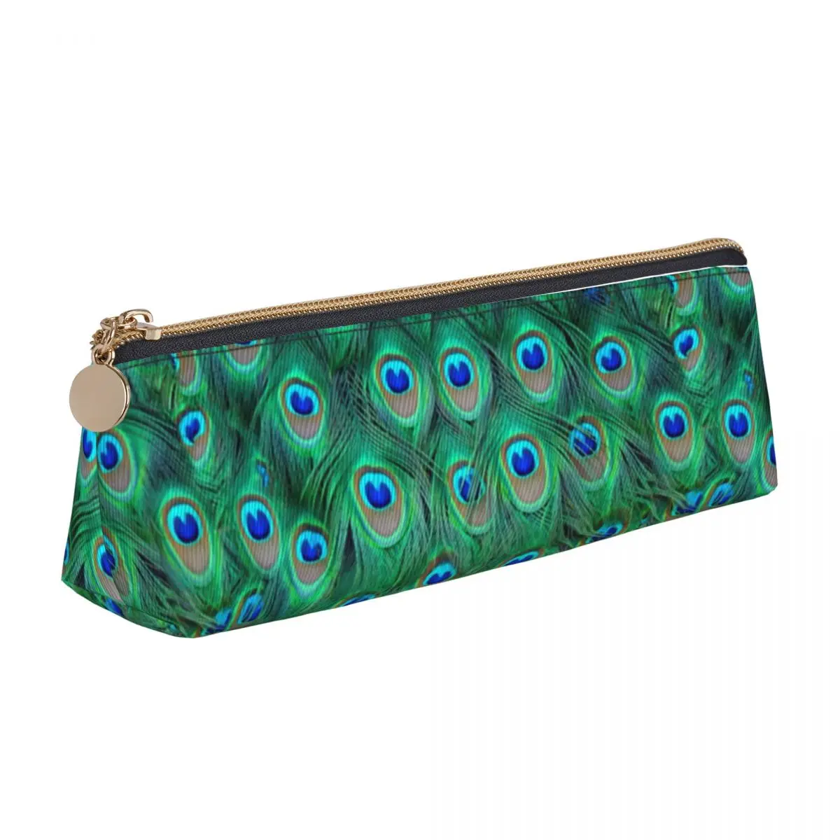 Fancy Peacock Feathers Pencil Case Cute Animal College Pencil Box Kids PU Leather Retro School Pencil Cases Stationery Organizer