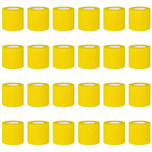 Venta al por mayor, 24 rollos de vendaje autoadhesivo, envoltura autoadherente transpirable para personas y mascotas, vendaje cohesivo elástico atlético