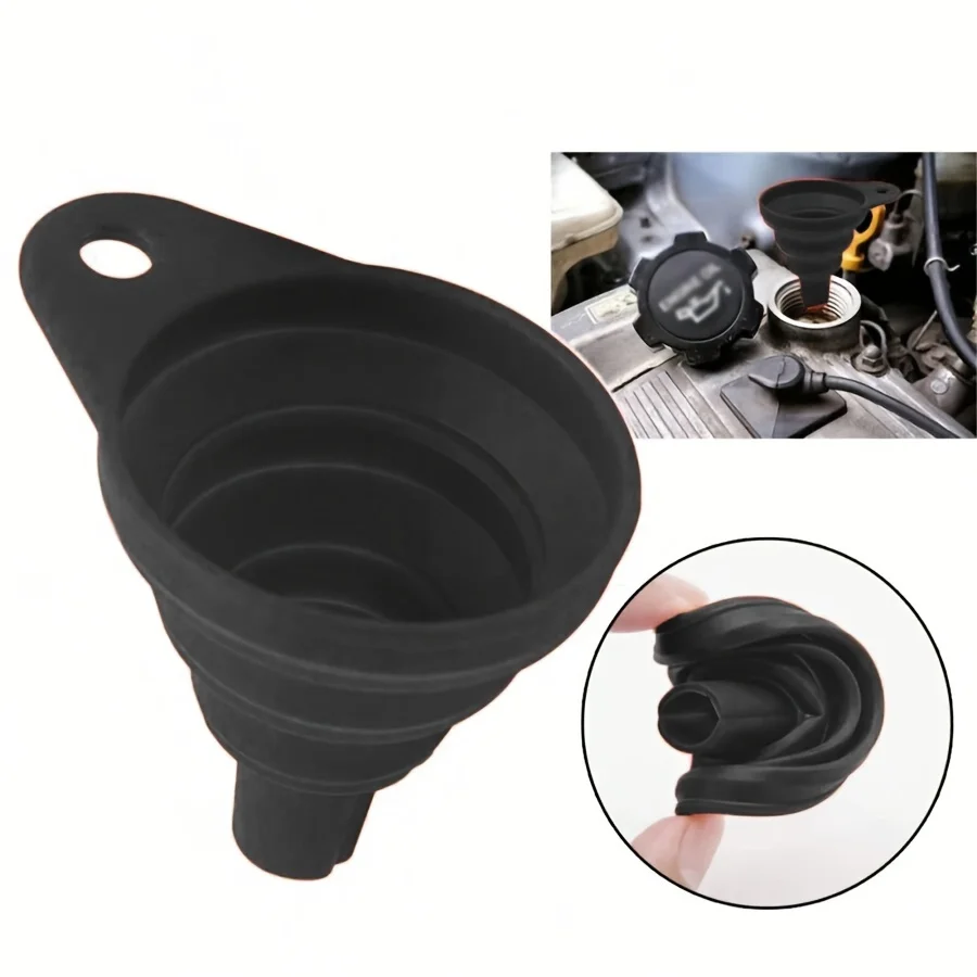 Engine Funnel Car Universal Silicone Liquid Funnel Washer Fluid Change Foldable Portable Auto Engine Oil Petrol Change Funnel