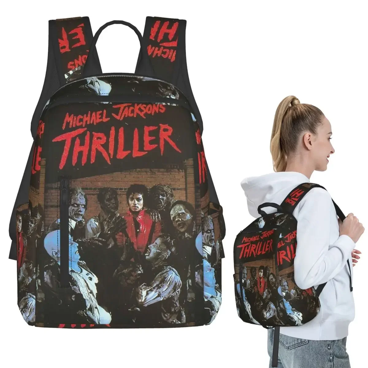

Pop Music Michael J-Jackson Backpack Student Boys Girls BookBag Kids School Bag Laptop Shoulder Bags for Men Women