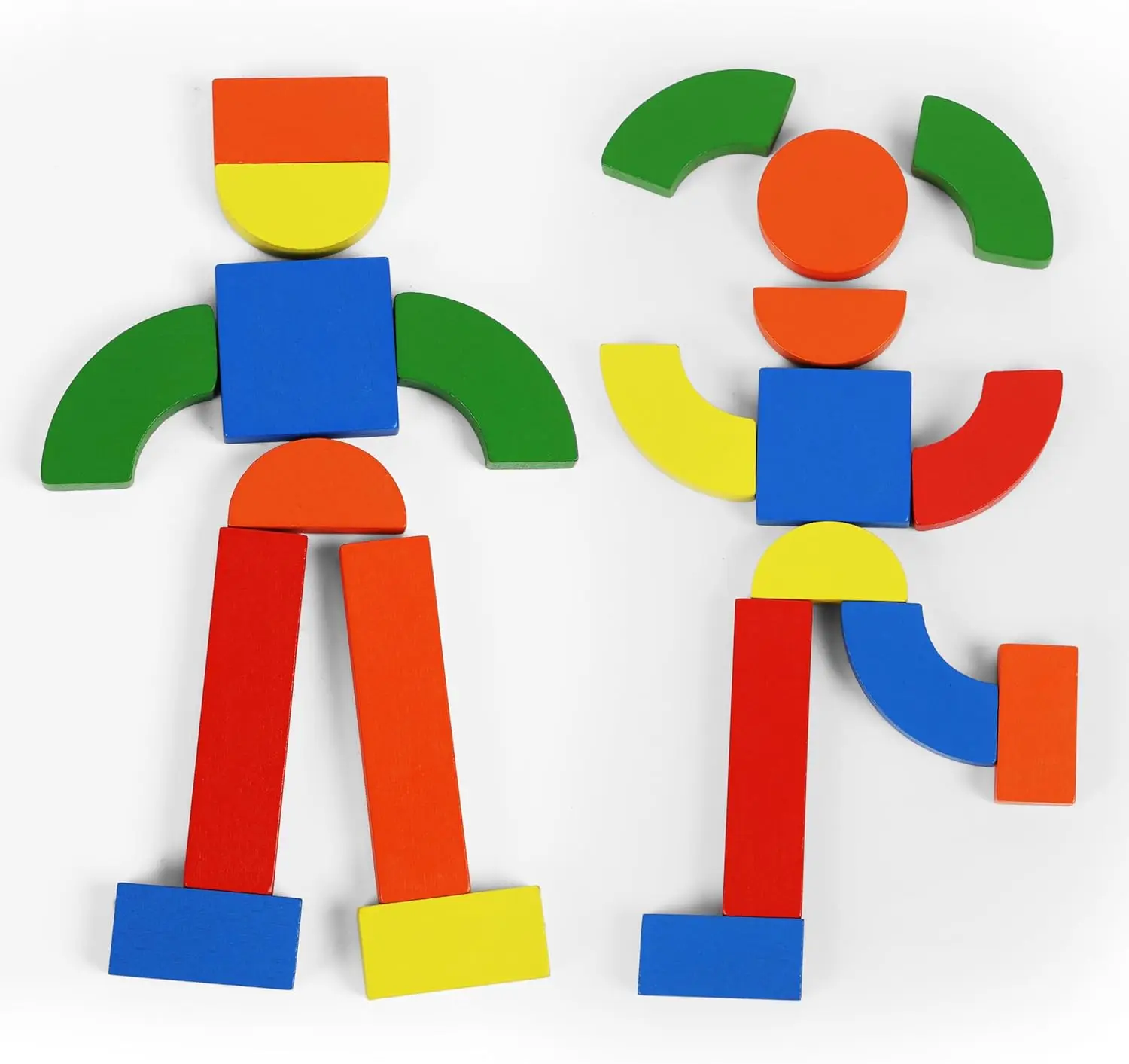 Juguetes de bloques magnéticos de madera, bloques de construcción con patrón de formas, rompecabezas Tangram grandes para niños, juguete de desarrollo creativo geométrico