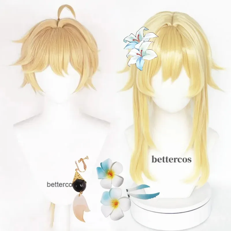 

Didi 2025 2025 hhhВысокое качество игровой путешественник Lumine косплей парик эфир золотисто-русый термостойкие парики из синтетических волос + шапочка для парика