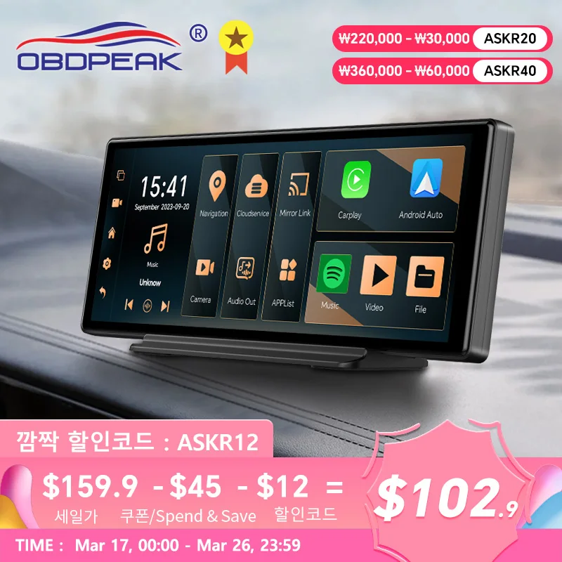 K50 4G + 64G 10.26 4G 안드로이드 13 AI 화면 GPS 네비게이션 Carplay 안드로이드 자동 듀얼 렌즈 대시 캠 후면보기 미러 비디오 레코더
