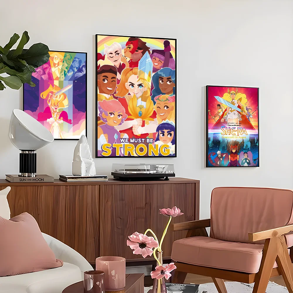 1PC She Ra And The Princesses Of Power Poster Self-adhesive Art Waterproof Paper Sticker Coffee House Bar Room Wall Decor