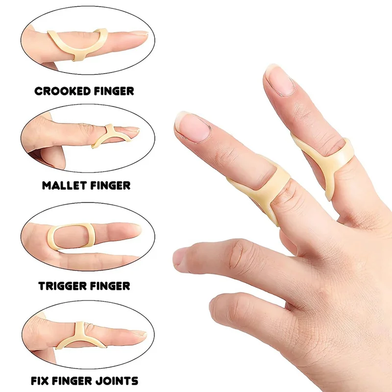 5 PCS Trigger Finger Splint, การสนับสนุนและการป้องกันสําหรับโรคข้ออักเสบ, การยืดนิ้ว, ที่รัดนิ้ว Mallet