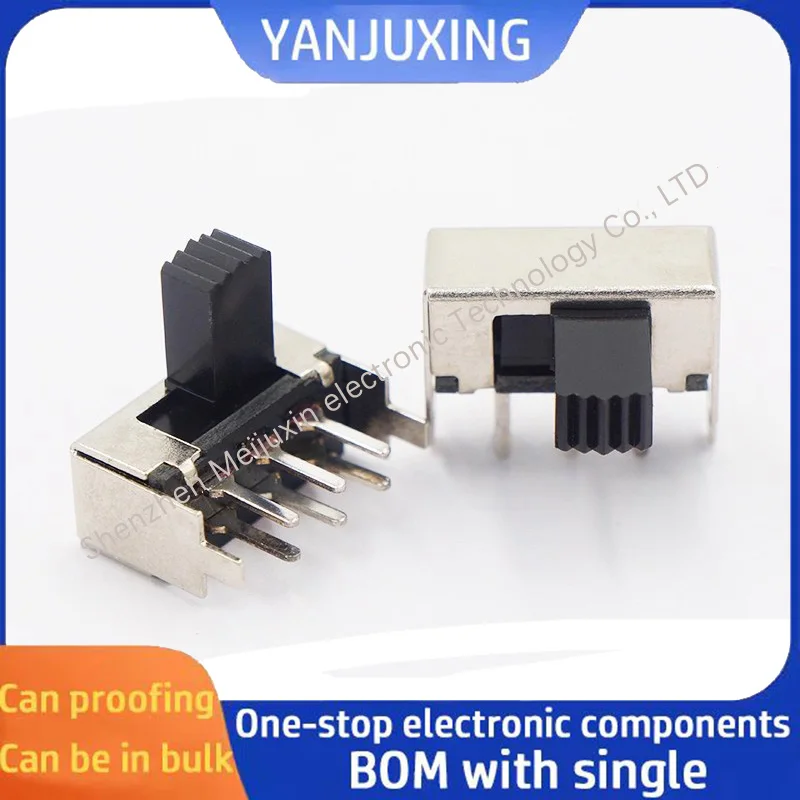 5pcs SK-22F03 two-position toggle switch, two-position sliding switch 6-pin 2-position horizontal power sliding transfer switch