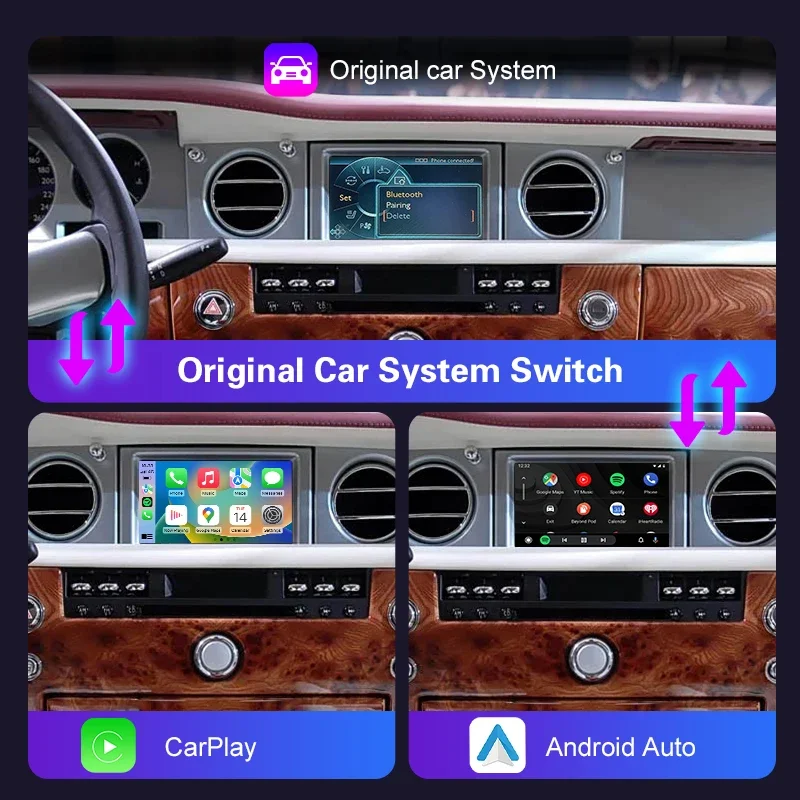 Wireless ios Carplay For Rolls Royce Phantom CCC 2006-2012  with Android Auto Airplay Car Play Autolink Functions Module Box