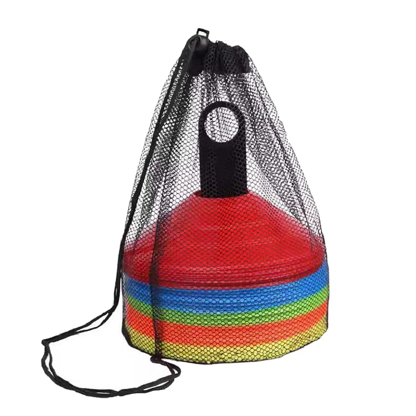 30 Pieces Agility Soccer Cones Field Court Markers with Mesh Bag and Bracket Spots Markers Soccer Disc Cones for Skating