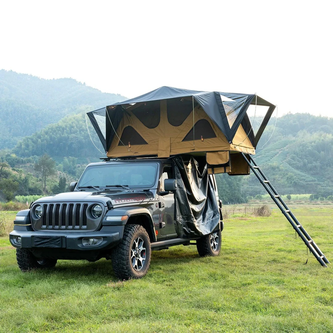

Mobile Large Camping Family Roof Tent Trailer Off-Road Trailer Flip-Top Slim Soft Shell Roof Tent for Hiking