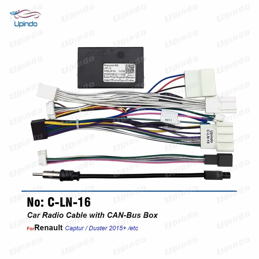 

Car Radio CD Cable Android Multimedia Player Connector Socket with CANBus Decoder Power Wiring Harness for Renault Captur Duster