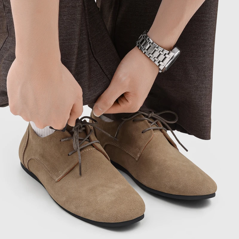 DIMANYU Men Lace‑Up Flat Shoes Round Toe Man Casual Oxford Shoes Large Size Daily Walking Shoes For Ladies