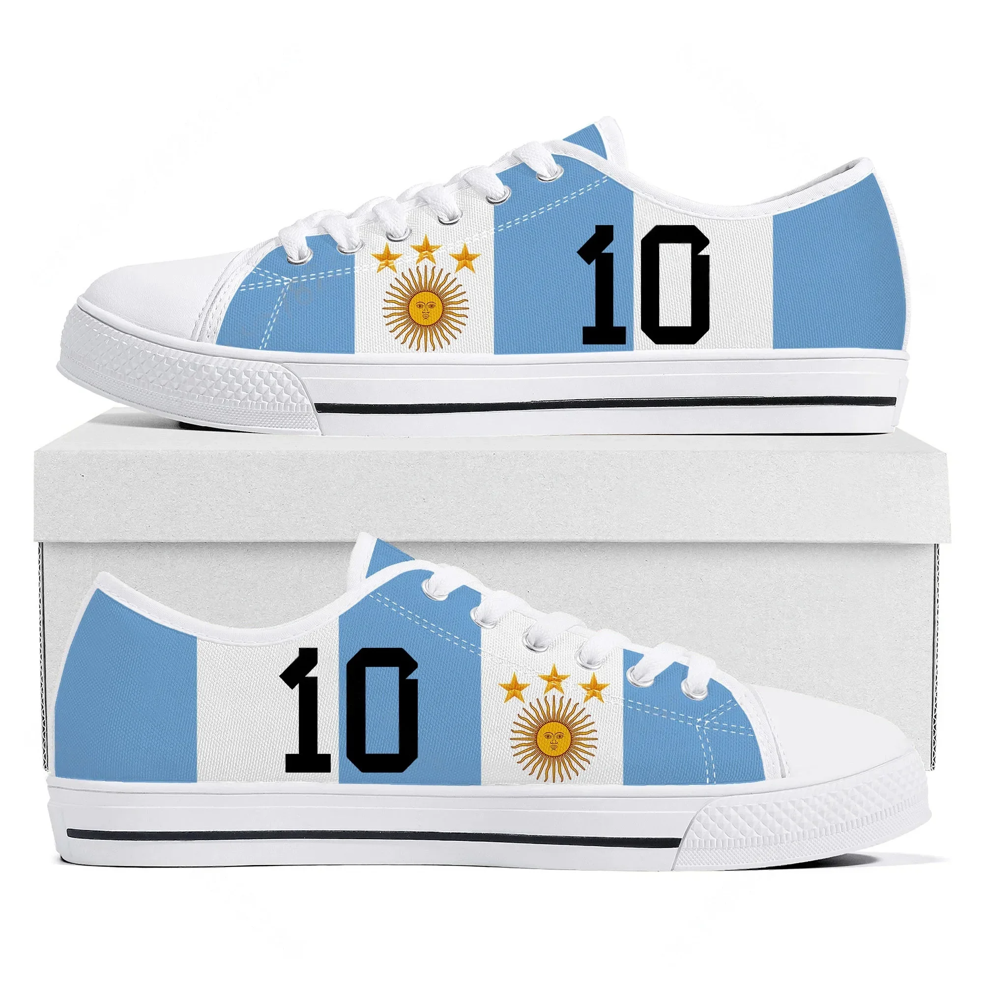 Zapatillas bajas con logotipo de Miami Messi 10 para hombre y mujer, zapatillas de lona de alta calidad para adolescentes, zapatos informales para parejas, zapatos personalizados