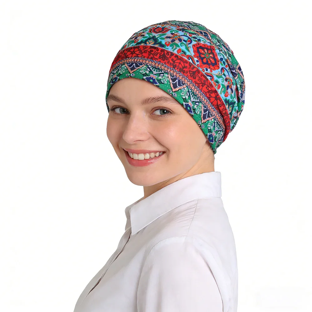 Musterhut im Ethno-Stil, Beanie-Mütze, Skullcap, Kopfbedeckung, Hut – Detail 8