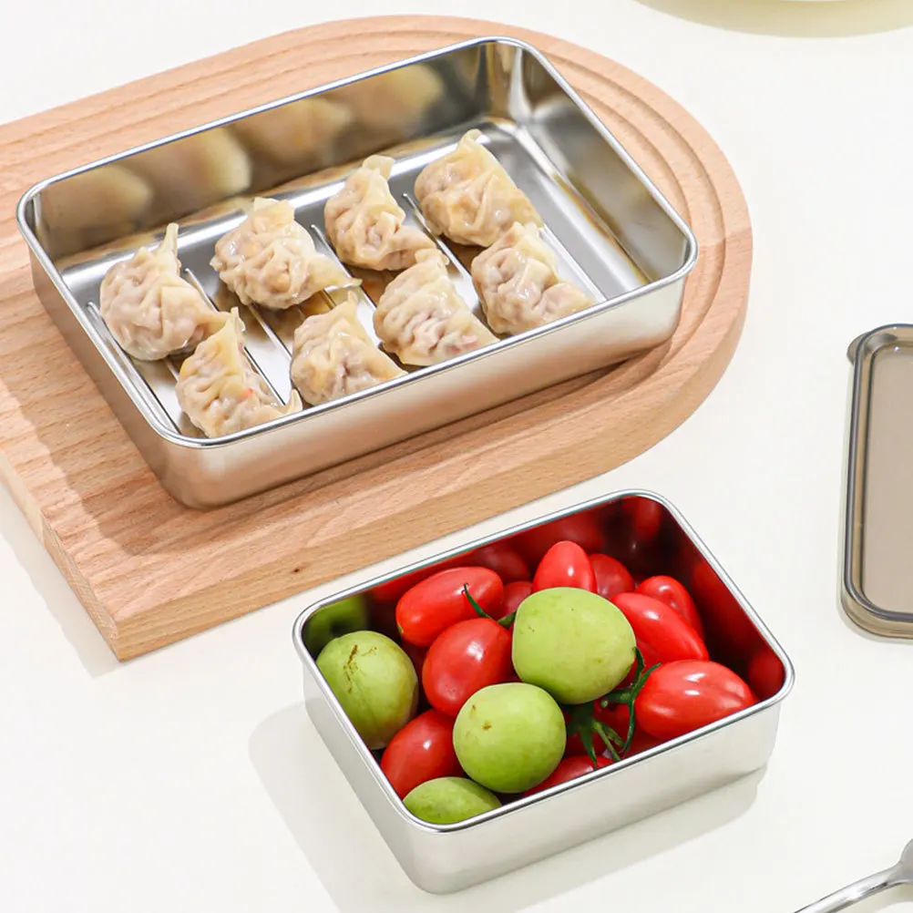 

3pcs Compact Food Storage Containers Airtight Reusable Fridge Sealing Boxes For Kitchen Vegetable Fruit Snack Dessert Soup