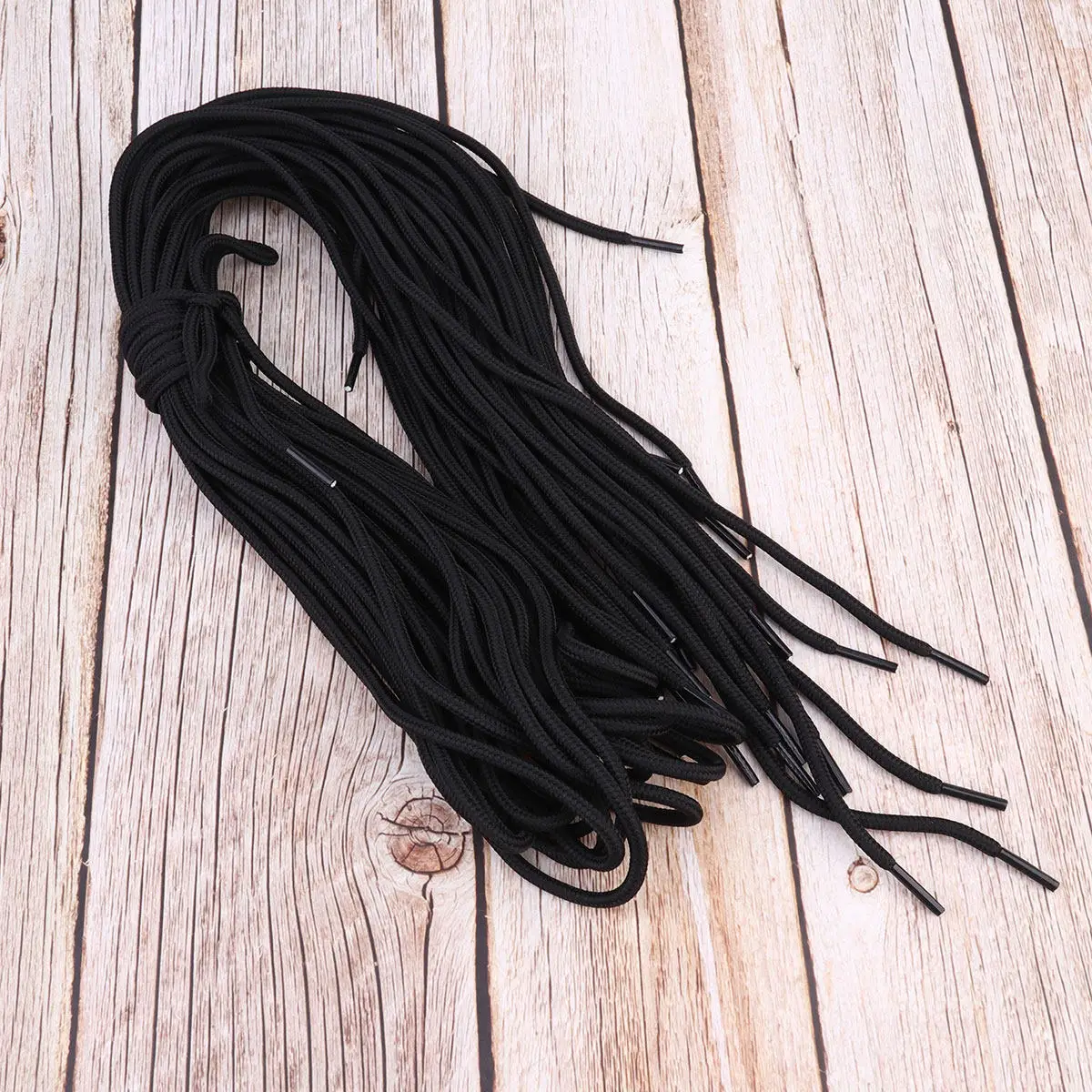 

10Pairs Sports Shoelaces Pure Color Casual Durable Polyester Boots Good Workmanship Black 120cm Shoelaces Boots