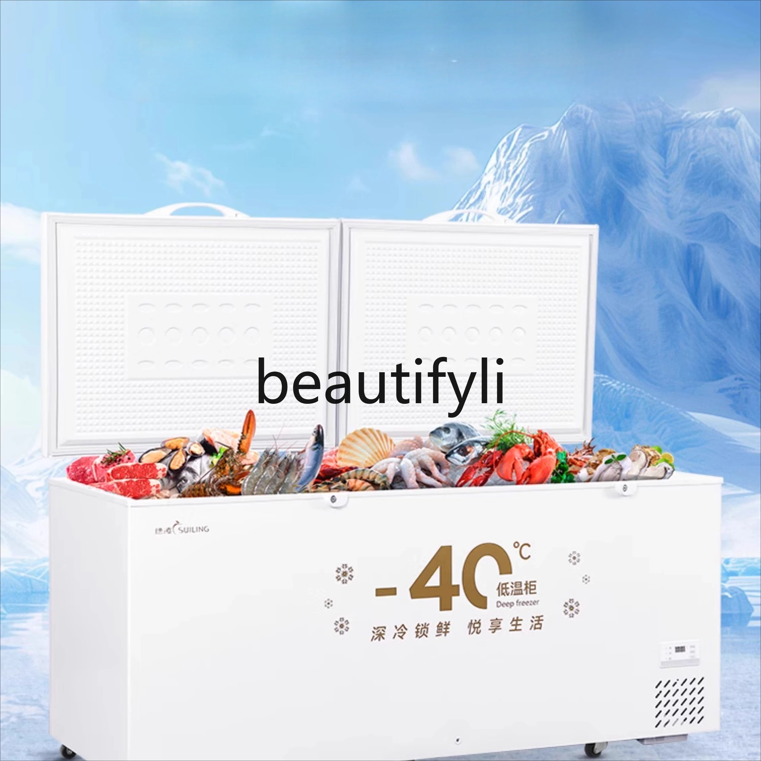 

Commercial Horizontal Blast Freezer Low Temperature Cabinet Stainless Steel Inner Liner Seafood Preservation Cabinet Freezer