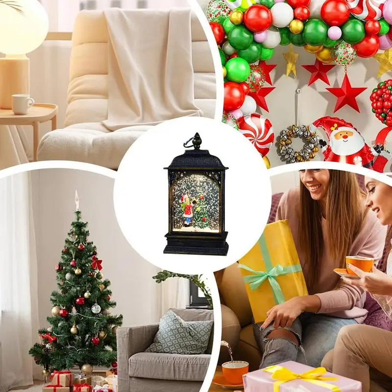 Christmas LED Night Light Unique Warm Light Snowball Christmas Element Lantern For Home Holiday Decoration