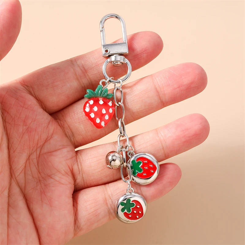 Modische handgefertigte Frucht-Schlüsselanhänger, rote Kirsche, Erdbeer-Anhänger, Schlüsselanhänger für Autoschlüssel, Damen- und Herrenhandtaschen, DIY-Geschenke – Detail 21