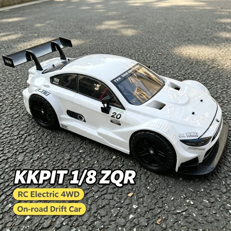 New 1/8 KKPIT Zhuque ZQR Remote Control Electric Drift Toy 4WD Flat Floor RC Model RC Frame Version Transparent Car Shell KRL RS