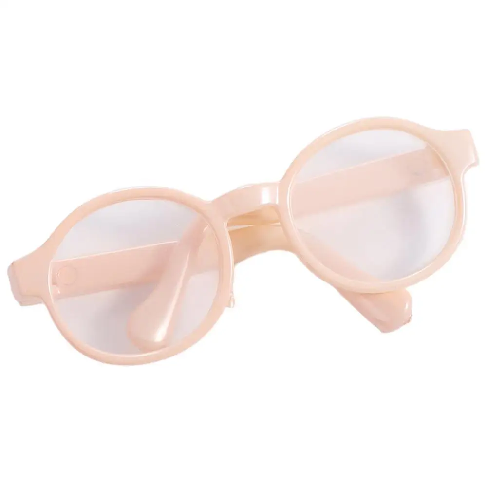 Boneca acessório macaron boneca óculos de plástico transparente boneca redonda 2.5cm 6.5cm 9cm boneca em miniatura mini óculos