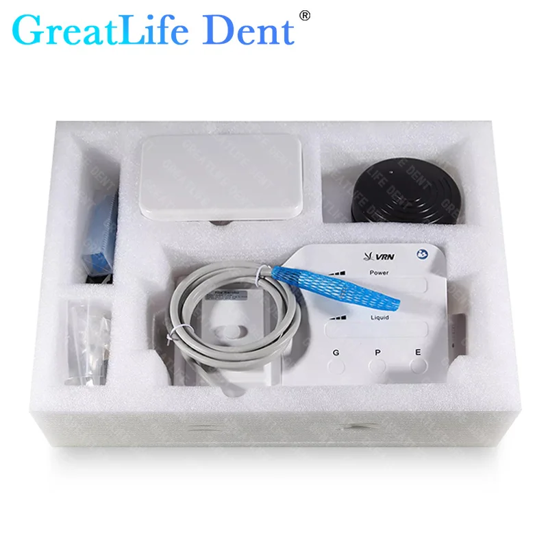 GreatLife Dent Dental VRN DA-20 Dental Ultrasonic Scaler Machine 10pcs LED Handpiece Tips Wireless Pedal Dental Scaler Device