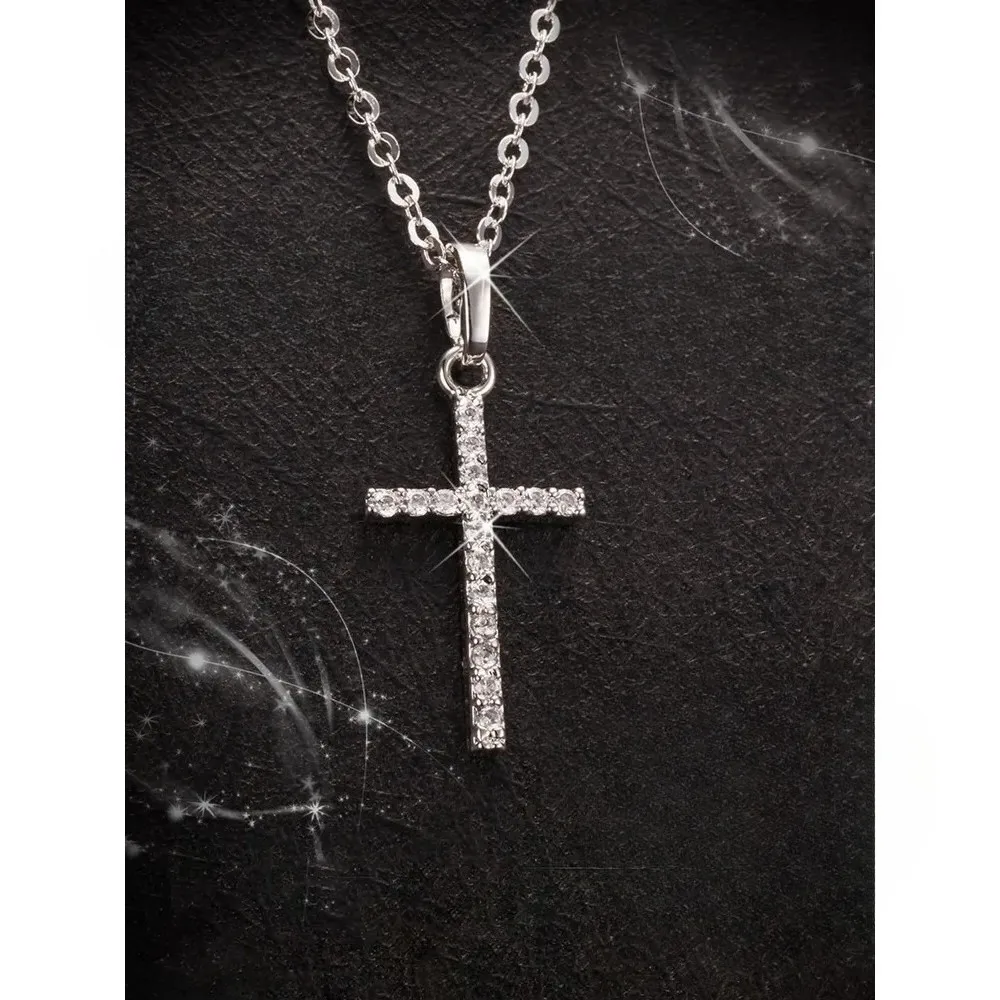 مربع الزركون الصليب قلادة الهيب هوب نمط الرجال والنساء شخصية هوديي سلسلة زوجين الرقبة المجوهرات #6