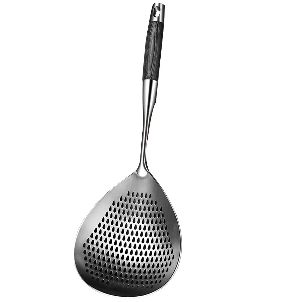304 Stainless Steel Colander Spoon with Ergonomic Handle for Pasta, Noodles, Fried Food Straining