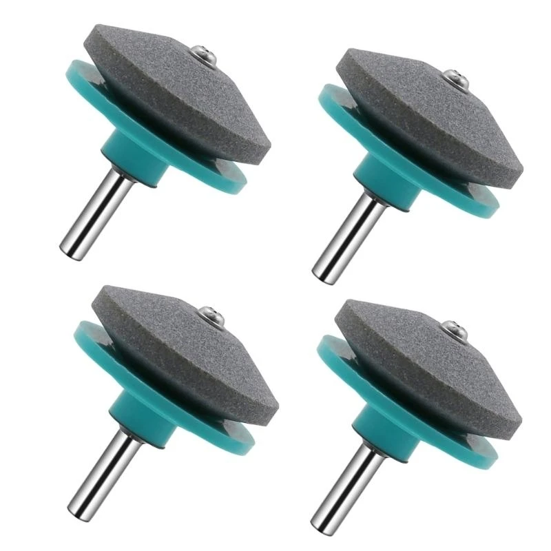 F68D 4Pcs Lawnmower Sharpener for Power Hand Drill Wear Resistant Lawnmower Sharpener Tool Corundum Lawmower Accessories