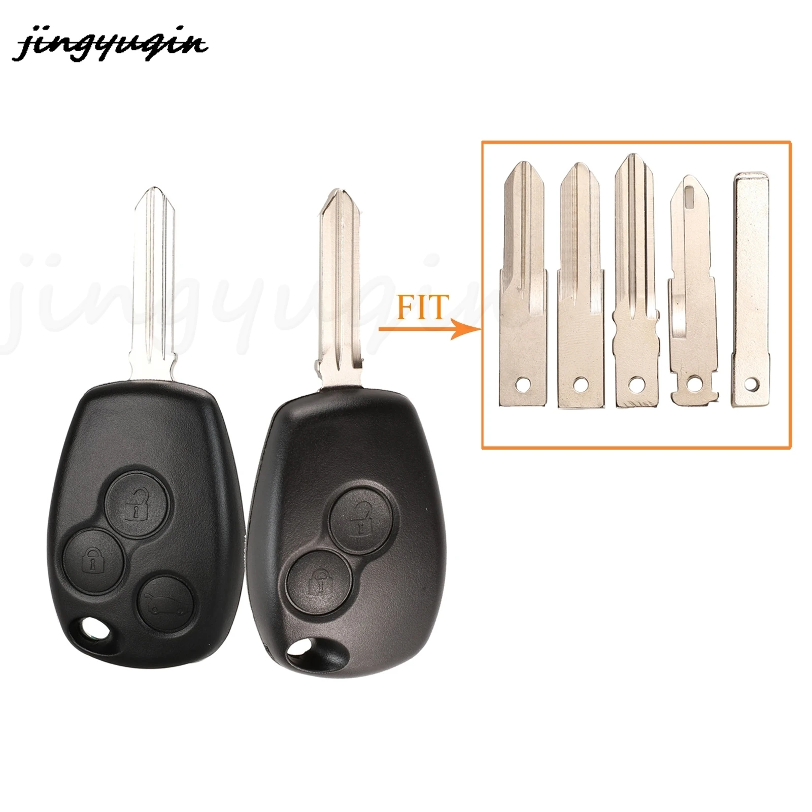 

jingyuqin 2/3 Buttons Key Case Cover For Renault Megane Modus Espace Laguna Duster Logan Clio Kango Nissan