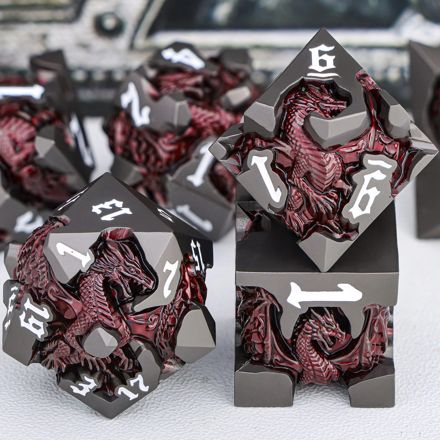 7PCS D20 Dragon Dnd Metal Dice - Board Game Dungeons And Dragons review and price