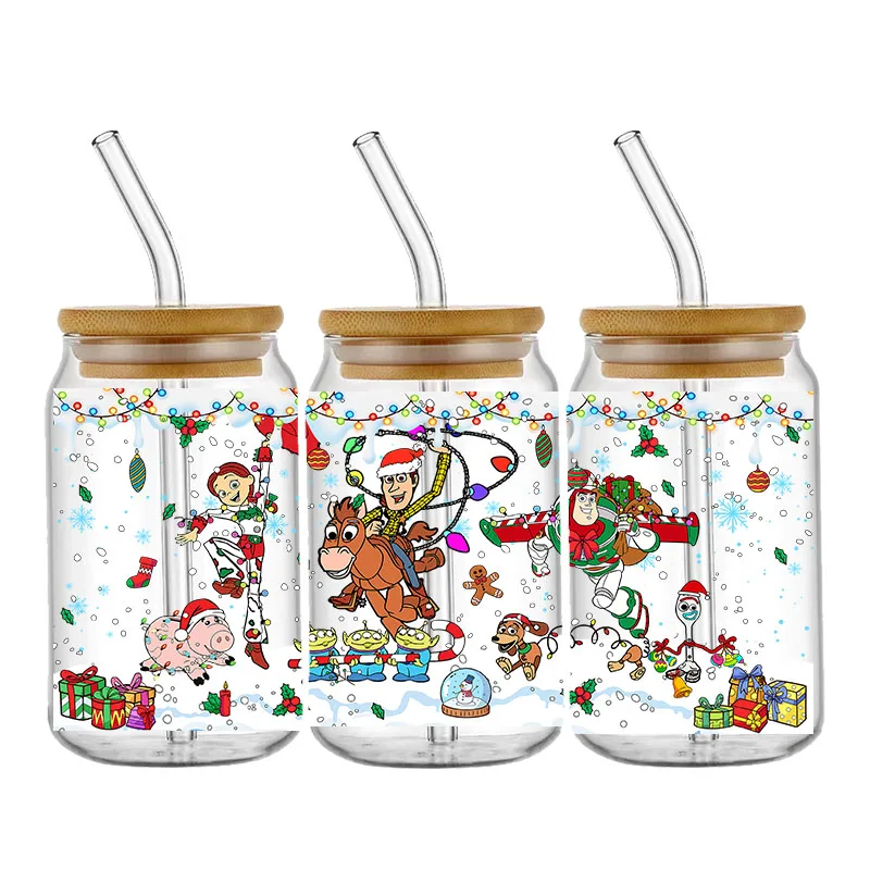 MINISO disney hračka děj 16oz akrobat DTF nálepka pohár personalize UV balit dovést nálepka MINISO nestandartní nálepka DIY vodotěsný