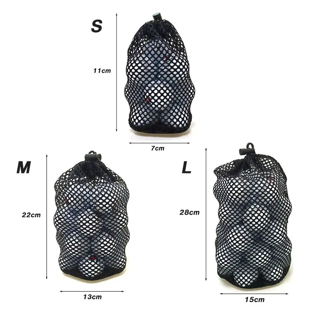 3Sizes Drawstring Pouch 12/25/50 Ball Carrying Golf Tennis Bag Mesh Net Bag Golf Ball Holder Nylon Bag