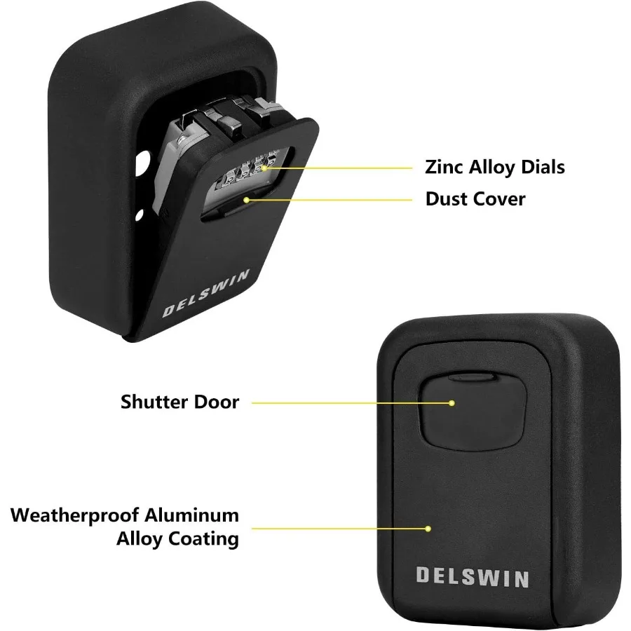 Cassetta di sicurezza a combinazione impermeabile per montaggio a parete esterno, stoccaggio di chiavi domestiche, contenitore di sicurezza in metallo durevole per accesso alle chiavi