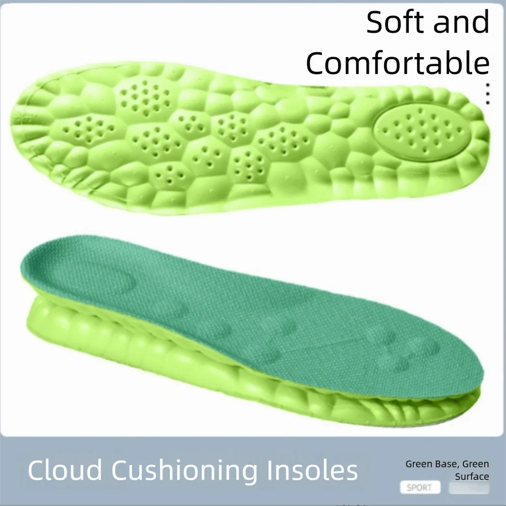 4D Cloudlike Shoe Insoles High Elasticity EVA Shock-absorbing Orthotic Insoles Arch Support Anti-Odor Soft Sports Insole