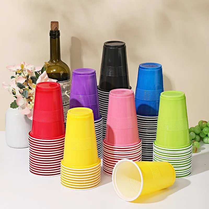 Disposable plastic cup double-layer PP double-color cup table tennis cup 16oz beer game cup