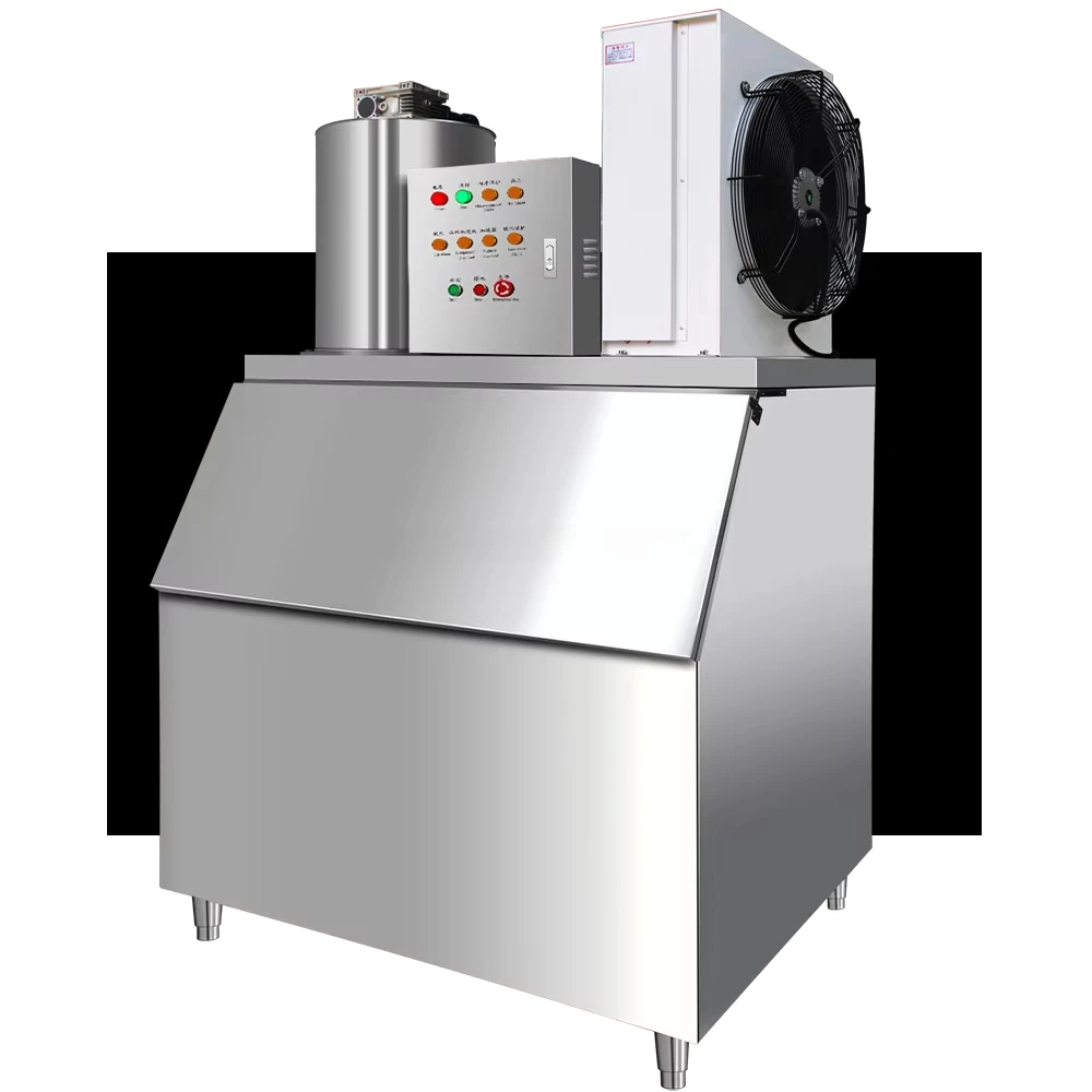 1000kg 1t Compact Portable OEM & ODM Air Cooling Dry Flake Ice Maker Making Machine with International