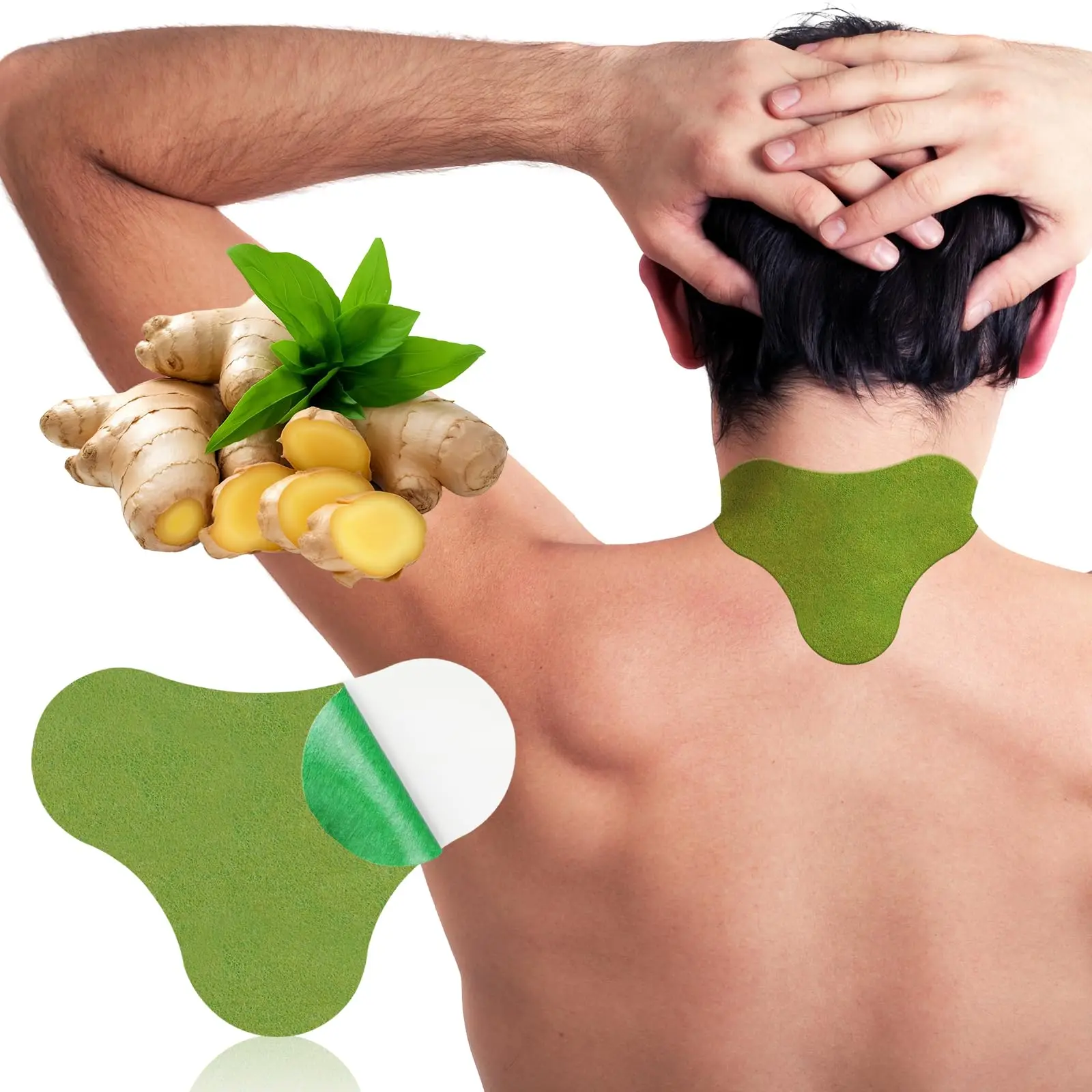 10/40 Buah Bantalan Mugwort Alami untuk Leher Pinggang Kaki Stiker Relaksasi Tubuh Set Patch Pemanas Jahe Patch Akupunktur Herbal