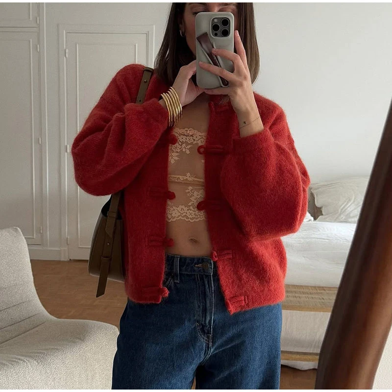 Elegant Knit Grey Women Cardigan Fashion Long Sleeve Button O-neck Female Knitwear 2026 Autumn Winter Fashion Lady Sweater 23 Sb8dd6aa295554e2d851fa56b2ae8a17eP