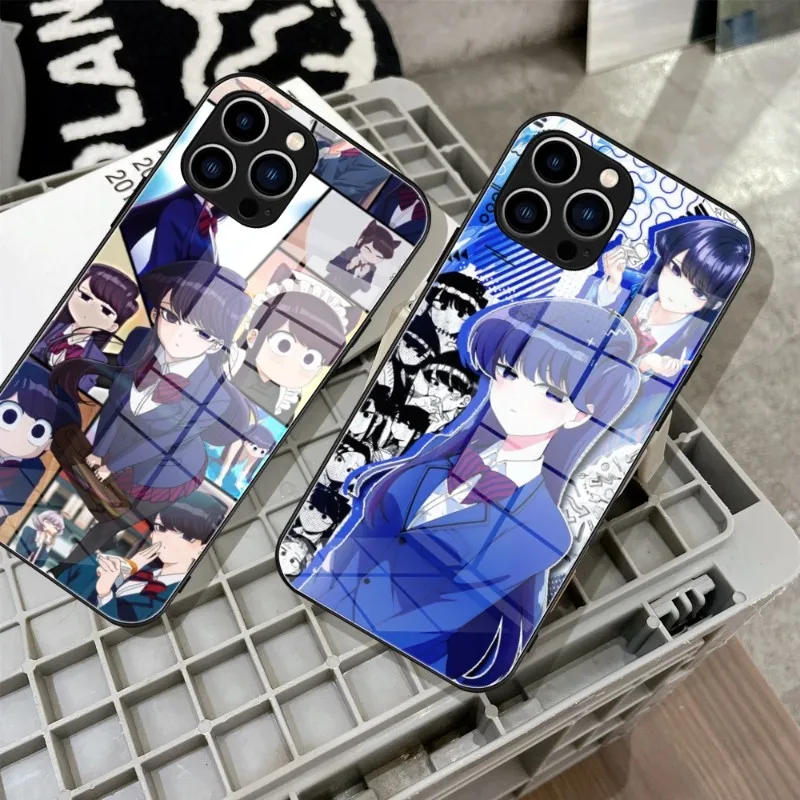 Anime Komi Shouko Phone Case Tempered Glass For IPhone 14 15 11 12 Pro 8 7 14 15 Plus 13 Pro MAX XR iphone 15 Covers